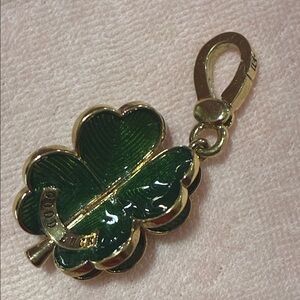 NEW Y2K VINTAGE Juicy Couture Green and Gold 4 Leaf Clover Charm 3D GOOD LUCK